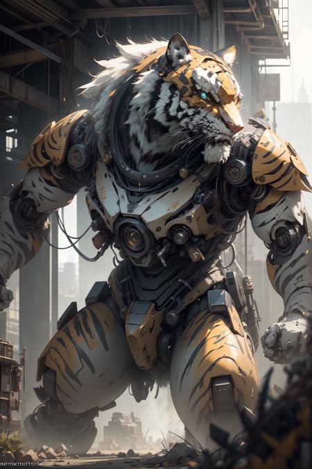 01190-3351870605-Unreal Engine,cinematic shot,best quality, masterpiece, realistic,high quality,Mech4nim4lAI, [tiger _robot_0.8] ,fantastical sce.png